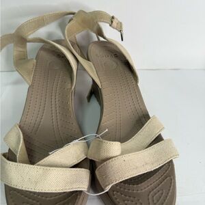 CROCS Beige Strappy Sandals